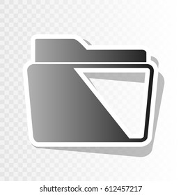 Folder sign illustration. Vector. Blackish icon on transparent background with transition.