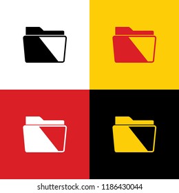 Folder sign illustration. Vector. Icons of german flag on corresponding colors as background.