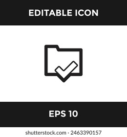 folder simple editable icon isolate white background