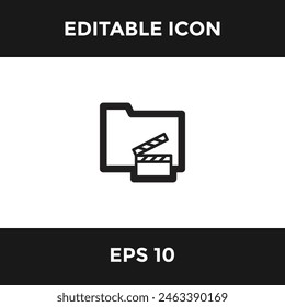folder simple editable icon isolate white background