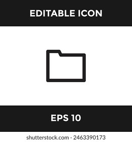 folder simple editable icon isolate white background