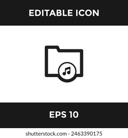 carpeta simple icono editable aislar fondo blanco