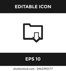 folder simple editable icon isolate white background