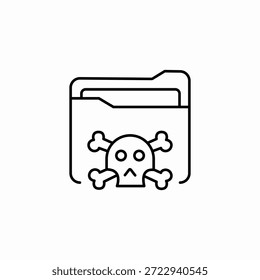Vector de signo de peligro de cráneo de carpeta