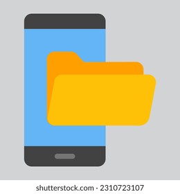 Folder smartphone flat icon, use for website mobile app presentation