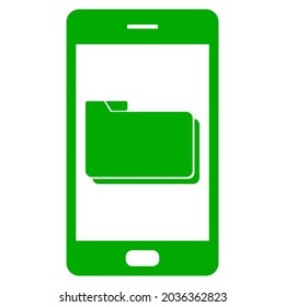 Folder and smartphone on white