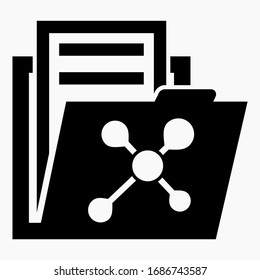 Folder and social network icon. Friends Archive. Technical documentation. List of guests online. Vector icon.