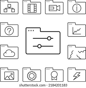 Folder sound icon in a collection with other items