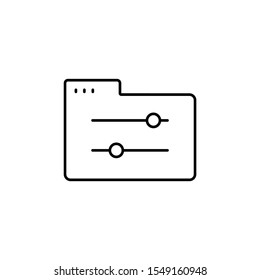 Folder sound icon. Simple line, outline vector of icons for ui and ux, website or mobile application