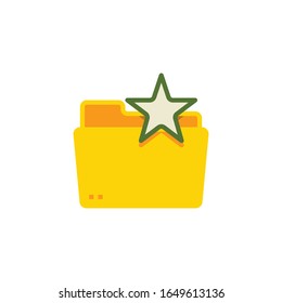 Folder with star, favorite, rating filled outline icon. vector illustration. Editable stroke. Outline icons suitable for web, infographics, interface and apps.