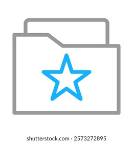 Folder with star icon. Concept of favorite, bookmark, and important.