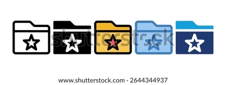 Folder Star Icon Element For Design