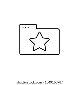 Folder star icon. Simple line, outline vector of icons for ui and ux, website or mobile application