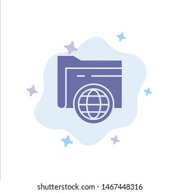 Folder, Storage, Fie, Globe Blue Icon on Abstract Cloud Background. Vector Icon Template background