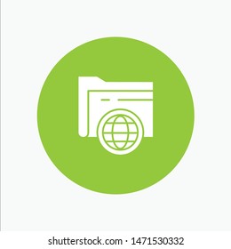 Folder, Storage, Fie, Globe white glyph icon