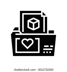 folder storage ugc glyph icon vector. folder storage ugc sign. isolated contour symbol black illustration