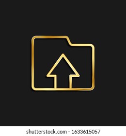 folder, storage, upload gold icon. Vector illustration of golden