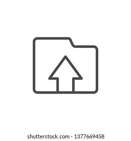 Folder, storage, upload vector icon. Multimedia minimalist outline vector icon.