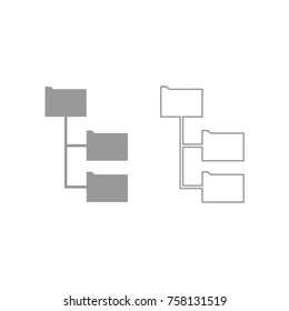 Folder structure grey icon .