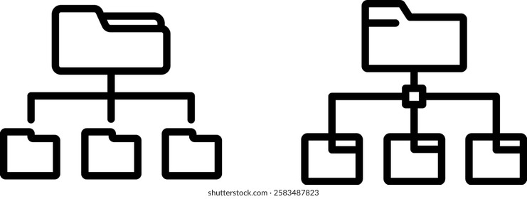 "Folder Structure Icon Representing Organized File Management and Data Hierarchy"