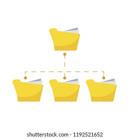 Folder Structure... Vector illustration of education and learning symbol. Collection of education and school stock symbol for web.