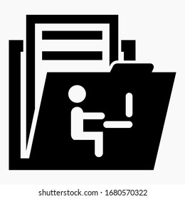 Folder and student icon. Student Magazine. Training Documents. Training plan. Vector icon. Commercial line vector icon for websites and mobile minimalistic flat design.