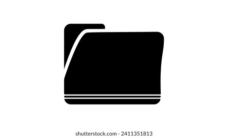  folder symbol, black isolated silhouette