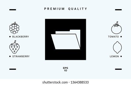 Folder symbol icon. Graphic elements for your design