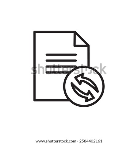 Folder sync icon black and white vector outline sign