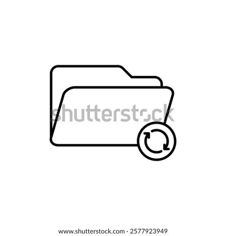 Folder sync icon Flat illustration sign