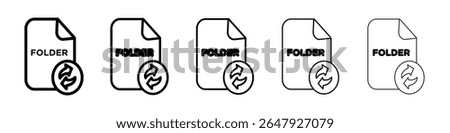 Folder sync icon isolated vector on white background set