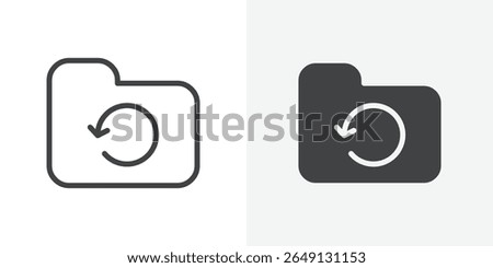 Folder sync icon Outline vector sign