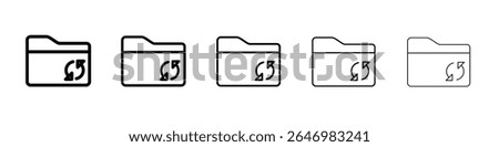 Folder sync icon thin flat outline style vector sign