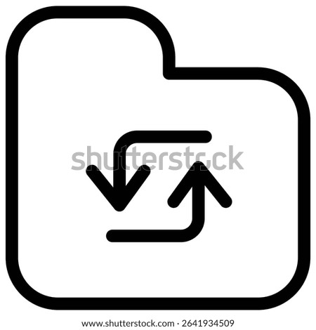 Folder sync icon Thin line vector design