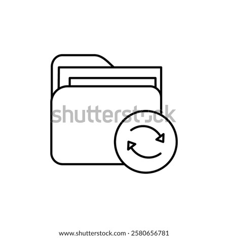 Folder sync icon Vector logo set flat