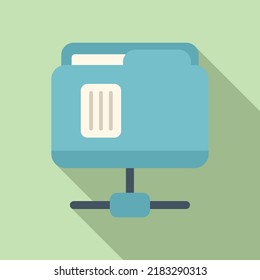 Folder system icon flat vector. Crm data. Strategy account