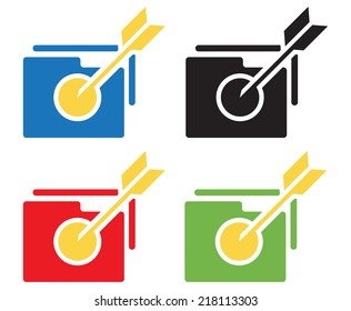 Folder with Target Icon - Illustration