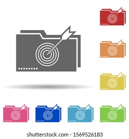 Folder, target, product orientation in multi color style icon. Simple glyph, flat vector of business icons for ui and ux, website or mobile application