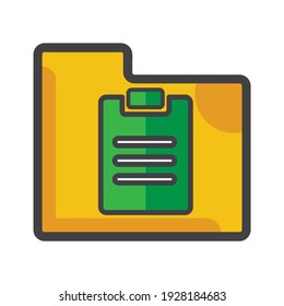 folder with task icon. folder illustration. Flat vector icon. can use for, icon design element,ui, web, app.