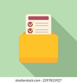 Folder task schedule icon flat vector. Event time. Board list