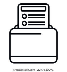 Folder task schedule icon outline vector. Event time. Board list
