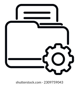 Folder technical document icon outline vector. Manual page. Report help