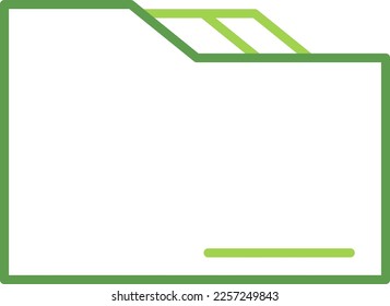 Ordner-Technologie-Symbol mit grünem Duponstil. Computing, Diagramm, Download, Datei, Netzwerk, Grafik, Laptop . Vektorgrafik