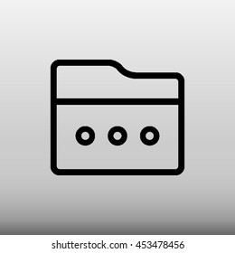 Folder With Three Dots / Et Cetera Vector Icon Illustration