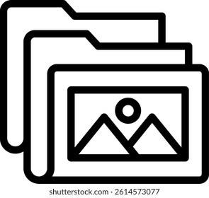 Folder Thumbnail Line Vector Icon Design
