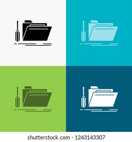folder, tool, repair, resource, service Icon Over Various Background. glyph style design, designed for web and app. Eps 10 vector illustration