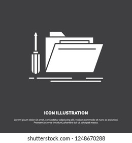 folder, tool, repair, resource, service Icon. glyph vector symbol for UI and UX, website or mobile application