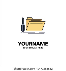 folder, tool, repair, resource, service Flat Color Icon Vector. Vector Icon Template background