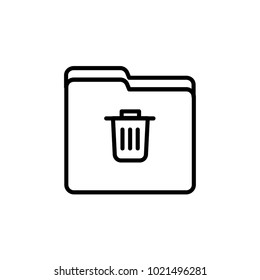 folder trash outline icon