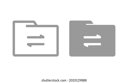 Folder trasnfer icon. Document data file transfer, exchange, copy. illustration vector